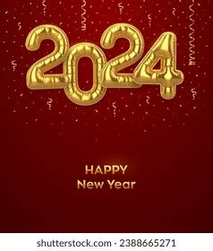 Happy New 2024 Year Golden Foil Stock Vector Royalty Free 2388665271