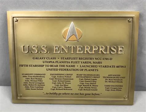 Star Trek Uss Enterprise Ncc D Dedication Plaque Eaglemoss