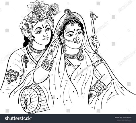 77 Radha Krishna Standing Flute Images, Stock Photos & Vectors | Shutterstock