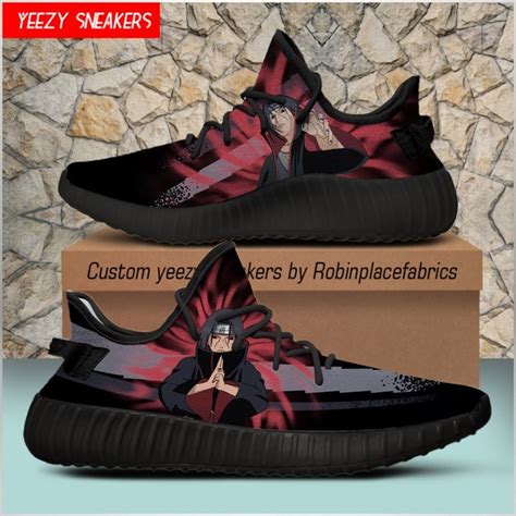 Itachi Uchiha Yeezy Boost Black Sneakers Robinplacefabrics