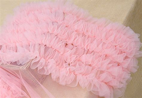 Pink Frill Lace Trim Dense Ruffled Lace Trim Ruffles Lace Etsy