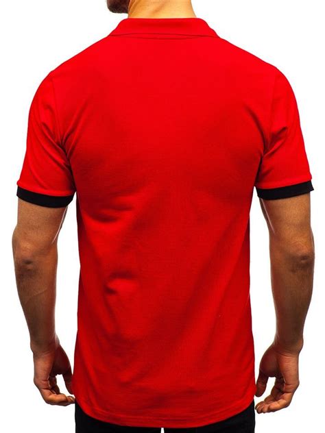 Camiseta Polo Para Hombre Roja Bolf Rojo