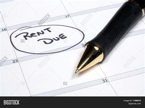 Calendar Rent Due Reminder Image And Photo Bigstock