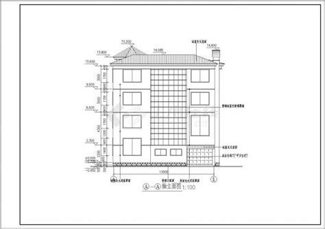 某三层框架结构欧式风格别墅设计cad全套建施图（含总平面图）框架结构土木在线