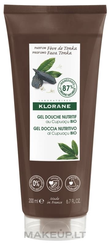 Klorane Nutrition Shower Gel Nutritious Tonka Beans Maitinamoji dušo