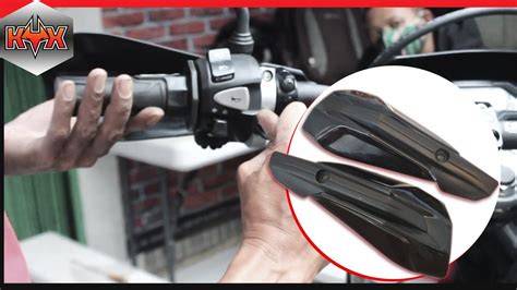 Pasang HANDGUARD HRV DI STANG SCARLET FATBAR LENGKAP DENGAN TIPS