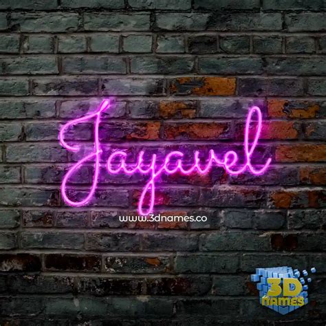 Preview Of Pink Neon 3d Name For Jayavel