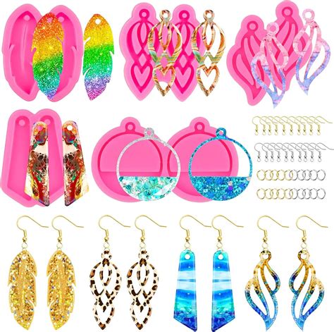 Pcs Resin Jewelry Molds Kit Pairs Earring Silicone Molds Epoxy