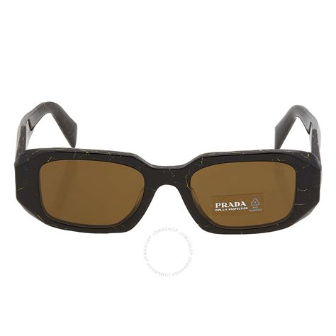 Prada Dark Brown Rectangular Ladies Sunglasses Pr 17wsf 19d01t 51 8056597753630 Sunglasses