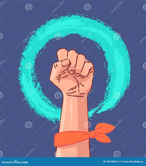 Hand Symbol Of Feminism Movement Woman Hand With Her Fist Raised Up