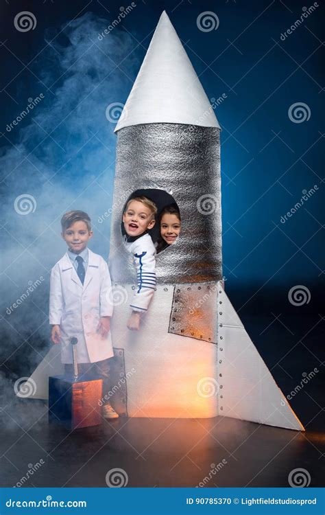 Kids Playing Astronauts Stock Photo Image Of Playing 90785370