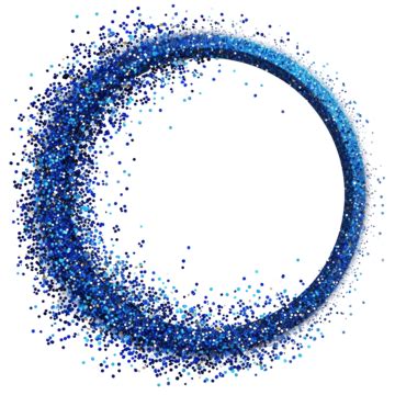 Blue Glitter Circle Frame With Particles Circle Sparkle Frame Png