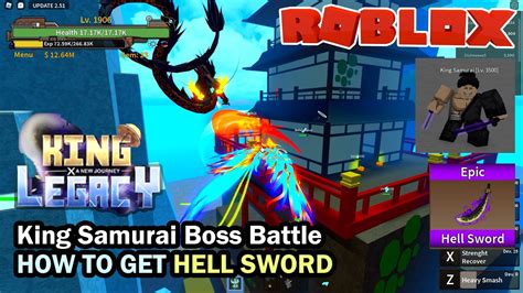 Roblox King Legacy How To Get Hell Sword King Samurai Raid Boss