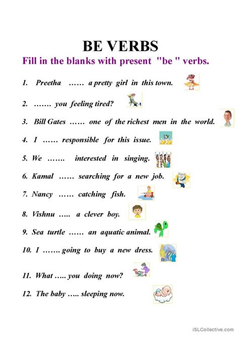 Verb Worksheets K Learning Worksheets Library