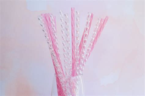 Crystal Swirl Acrylic Straws Pink Reusable Reusable Straw Etsy