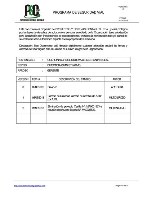 Pdf Pgr De Seguridad Vial Dokumen Tips