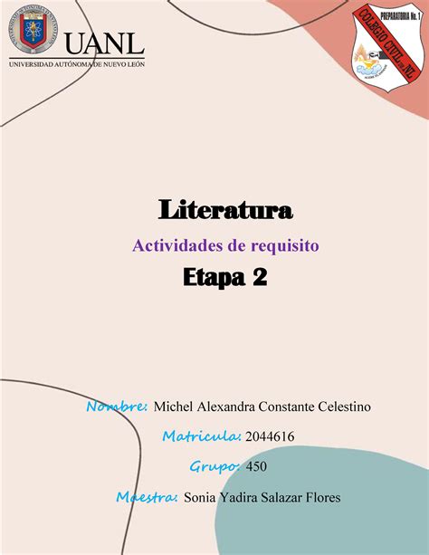 Actividades De Requisito Etapa 2 Literatura Literatura Actividades De