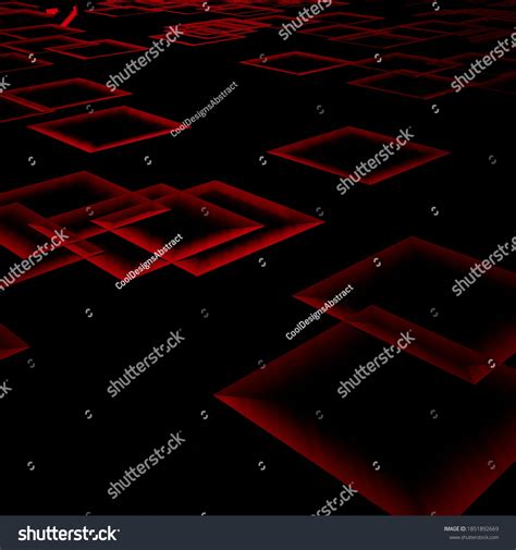 Illustrative Dark Background Red Squares Abstract Stock Illustration ...