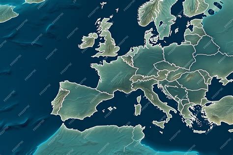 Premium AI Image | A map of europe with the european borders on it.