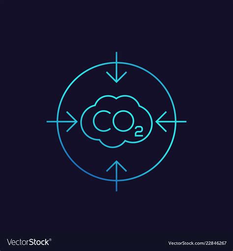 Co2 Carbon Emissions Reduction Linear Icon Vector Image