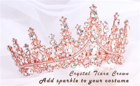 Amazon CURASA Rose Gold Crystal Tiaras And Crowns With Comb