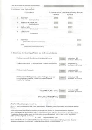 Offizielle Bersetzung Germany Abitur Into English