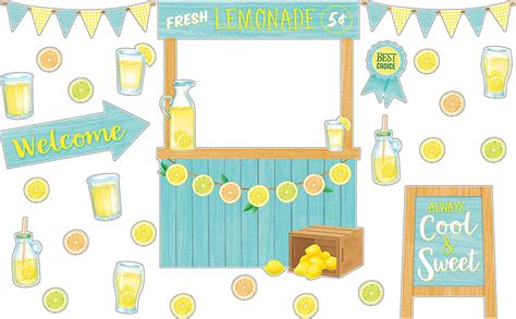 Lemon Zest Lemonade Stand Bulletin Board Set Amazon Co Uk Stationery