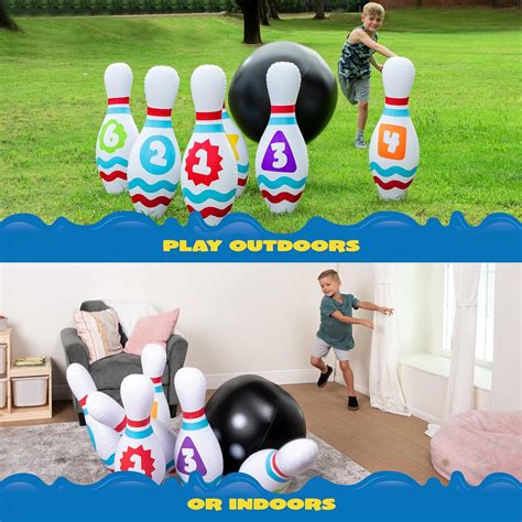 JOYIN Juego de bolos inflables gigantes para niños y adultos juegos de