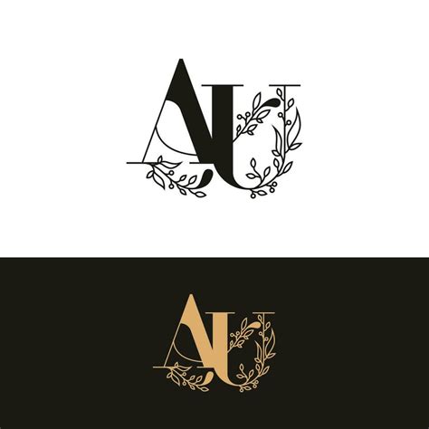 Handdrawn Wedding Monogram Au Logo Vector Art At Vecteezy