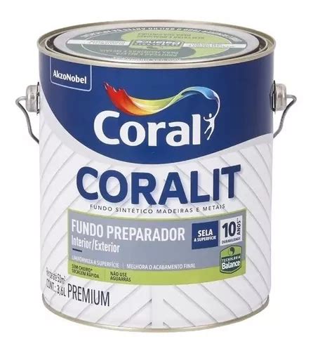 Fundo Preparador Madeira E Metal L Coral Coralit Agua Frete Gr Tis