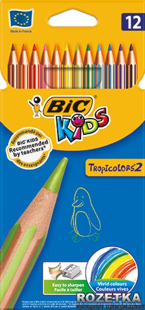 Карандаши цветные BIC Tropicolor 12 цветов (3270220022503) – фото ...