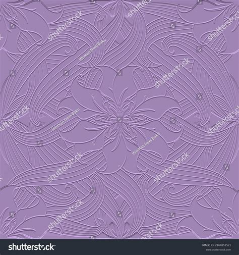 Embossed Floral Line Art Tracery D Stock Vector Royalty Free