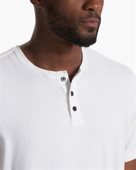 Short Sleeve Ever Henley Mens White Henley T Shirt Vuori