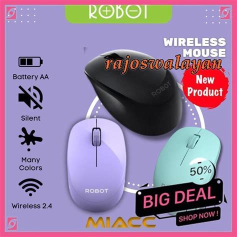 Jual MOUSE WIRELESS ROBOT M210 2 4G OPTICAL USB BLUETOOTH GARANSI 1