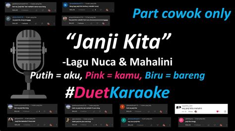 Nuca Mahalini Janji Kita Duet Karaoke Version Part Cowok Only