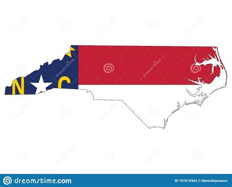 Flaggen Karte Des North Carolina Vektor Abbildung Illustration Von