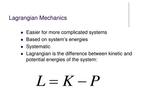 PPT - Prof Charlton Lagrangian dynamics used in robotics PowerPoint ...