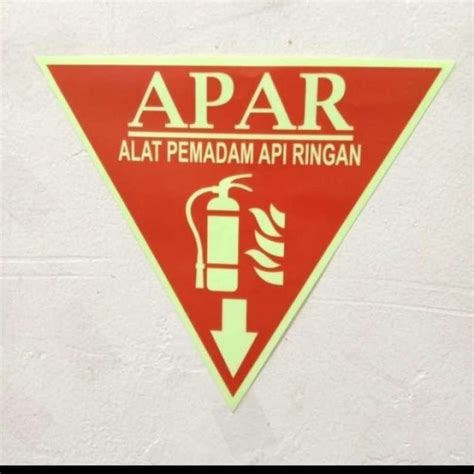 Jual Sign Segitiga Apar Glow In The Dark Akrilik Ukuran X Cm Di