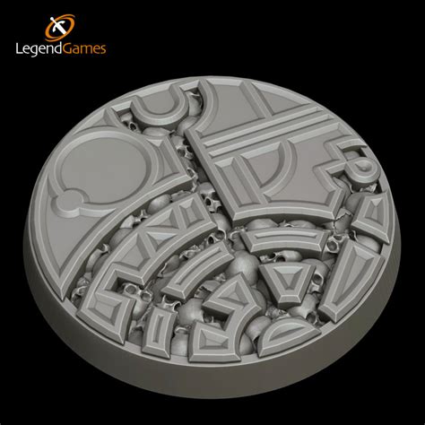 3d Printable Legendgames Eldar 40mm Round Sigil And Skull Figure Bases