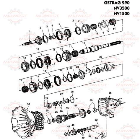 Parts Illustration Nv3500 Nv1500 Manual Transmission — Midwest