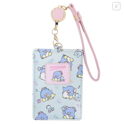 Japan Sanrio Pass Case Card Holder With Reel Tuxedo Sam Kawaii Limited