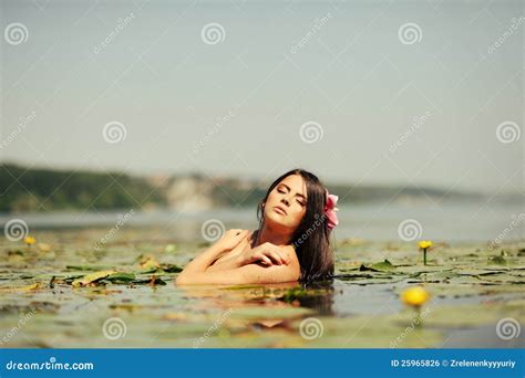 Brunette Woman In Water Stock Photo Image Of Pretty 25965826