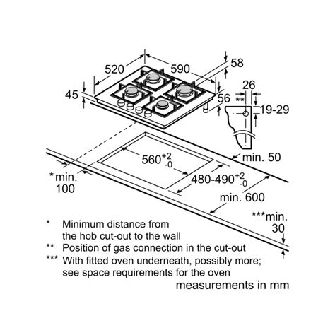Bosch Ppp A M Cm Built In Hard Glass Kitchen Gas Hob