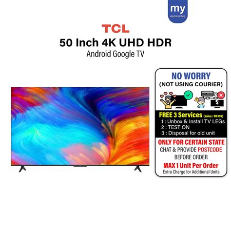 TCL 50 Inch 4K UHD HDR Google TV 50P635 Shopee Malaysia