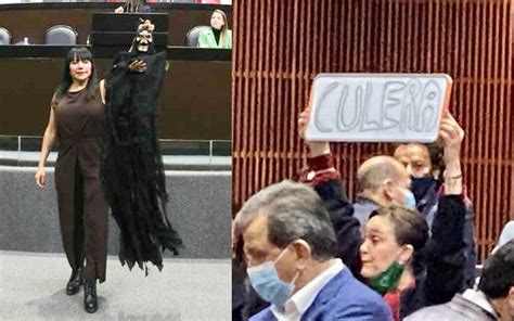 Diputada de Morena muestra letrero de cule por qué lo hizo El