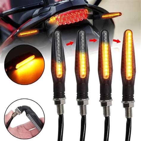 X Motorcycle Indicators Led Turn Signal Flowing Water Light Amber