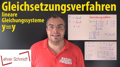 Gleichsetzungsverfahren Lineare Gleichungssysteme Y Y