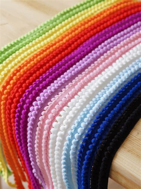 Multi Color Mini Pom Pom Trim By The Yard 04 1 Cm Etsy