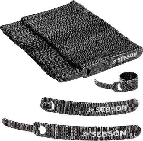 SEBSON Attache Câble Réutilisable Lot de 100 12mm Largeur 100mm