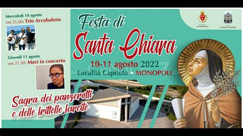 Canale Tv Monopoli L Agosto Festa Di Santa Chiara Patrona